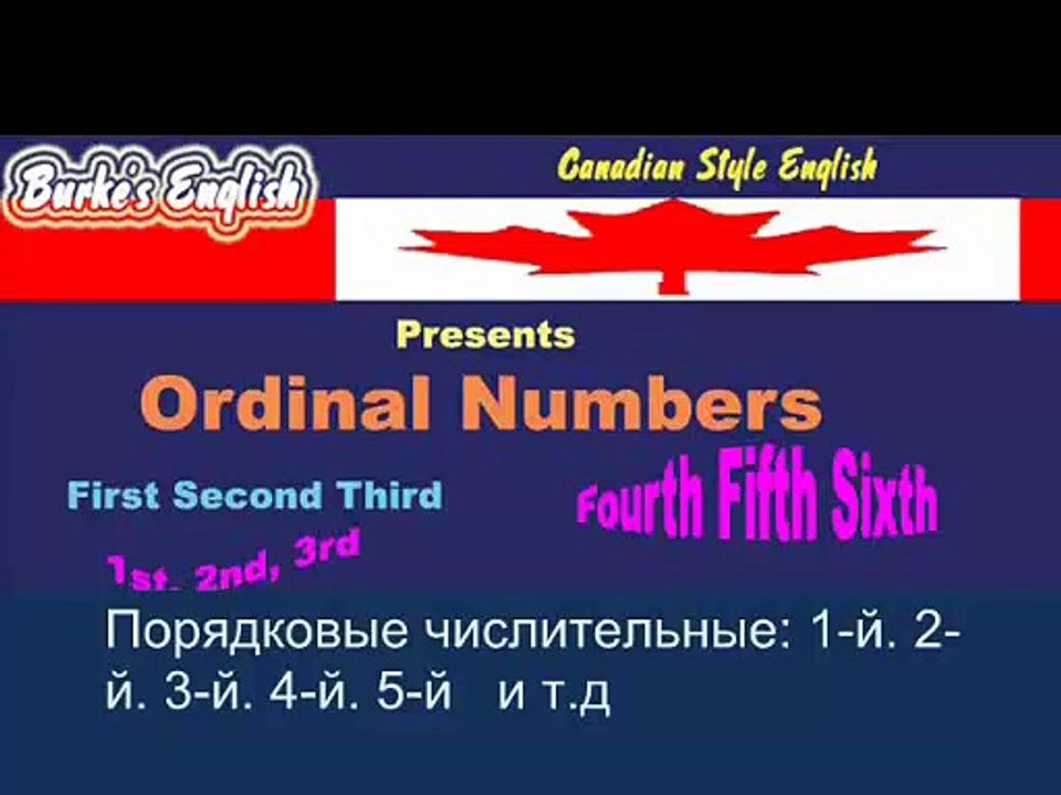 Порядковые числительные - Ordinal numbers