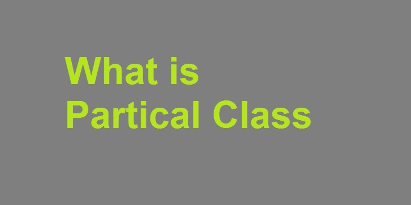 what is Partical Class in Csharp?