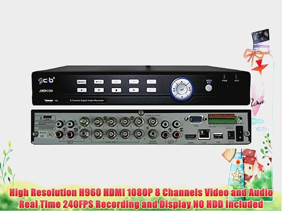 CIB J960N08 960H HDMI High Resolution 8 CH Network Security Surveillance DVR No HDD included
