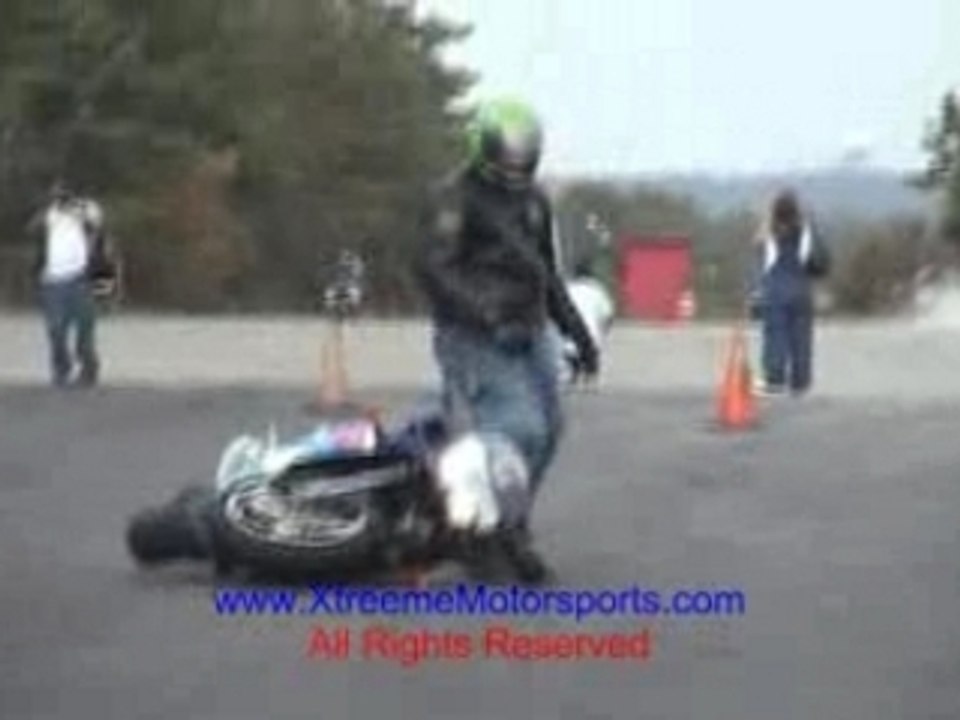 Motor Cycle, Super Bike - Burn out crash