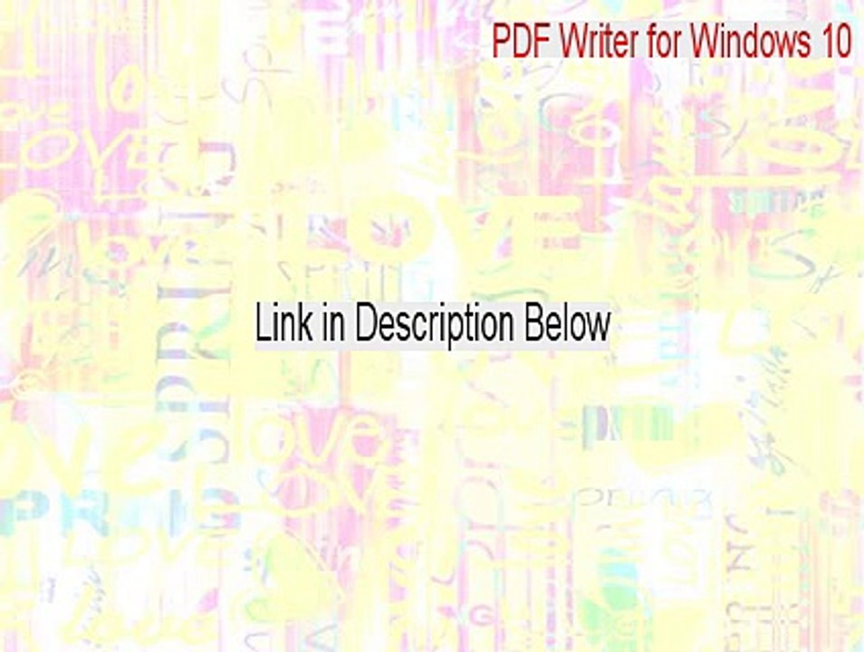 PDF Writer for Windows 10 Serial - Instant Download 2015