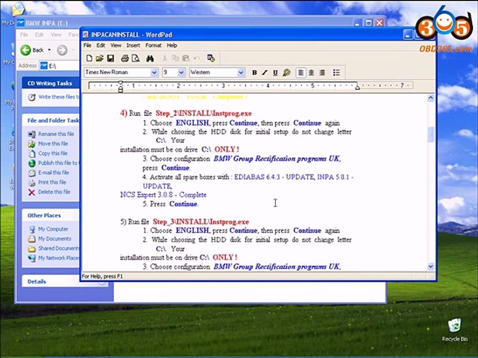 BMW INPA + 140+2.01+2.10 4 in 1 Scanner installation and diagnose