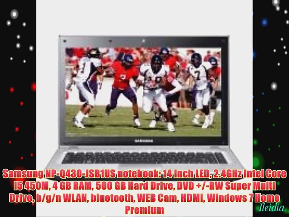 Samsung NP-Q430-JSB1US notebook: 14 Inch LED 2.4GHz Intel Core i5 450M 4 GB RAM 500 GB Hard