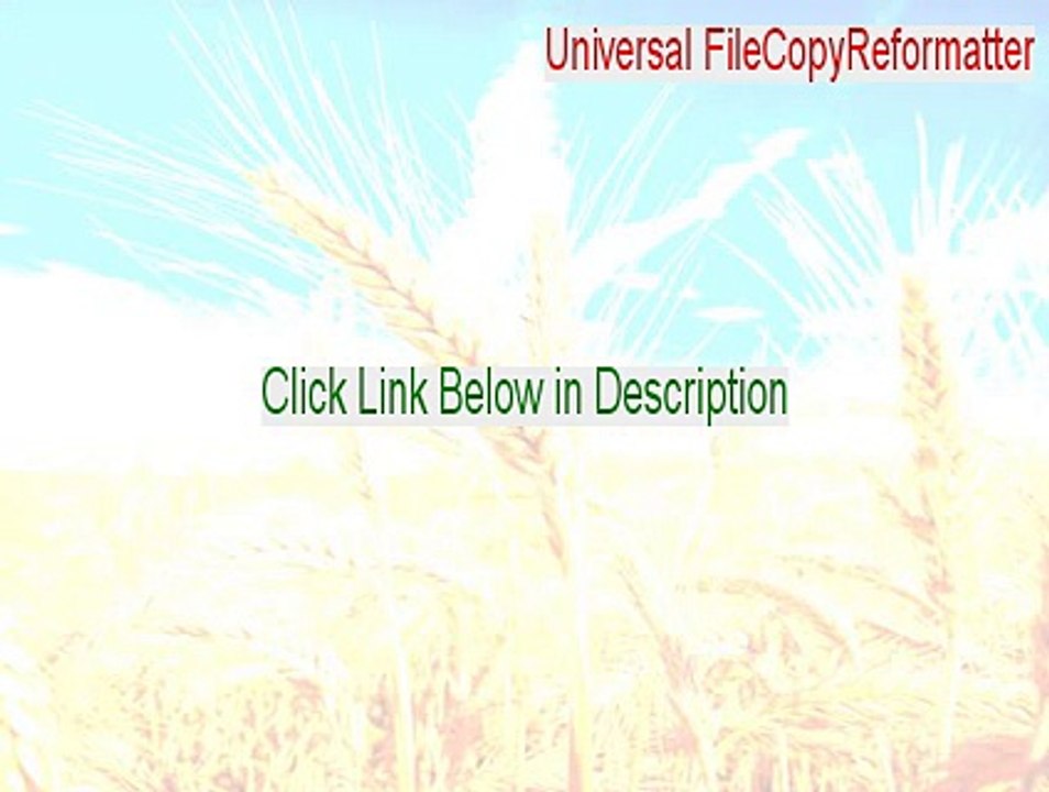Universal FileCopyReformatter Cracked - Universal FileCopyReformatter (2015)