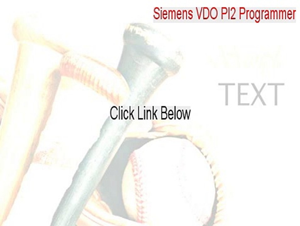 Siemens VDO PI2 Programmer Serial (Siemens VDO PI2 Programmer)