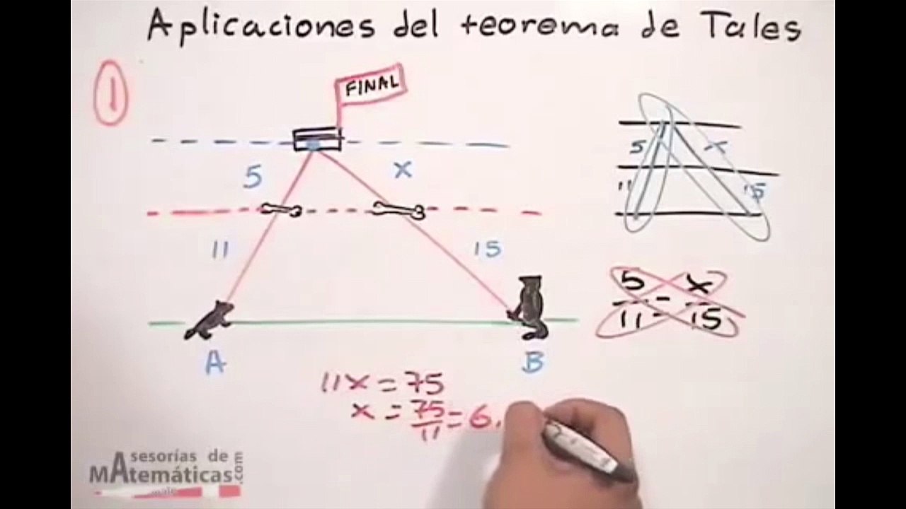 Aplicaciones del teorema de tales  - Matemática II - unidad 5