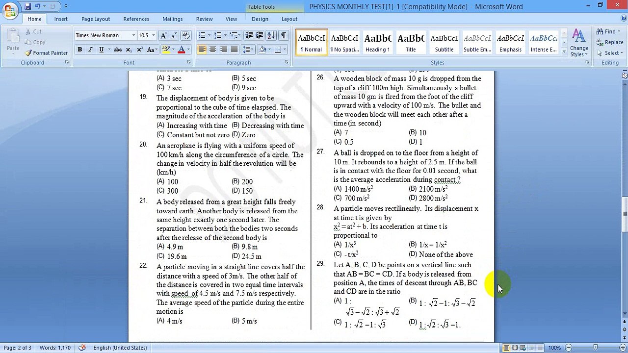 Question paper output PART 4