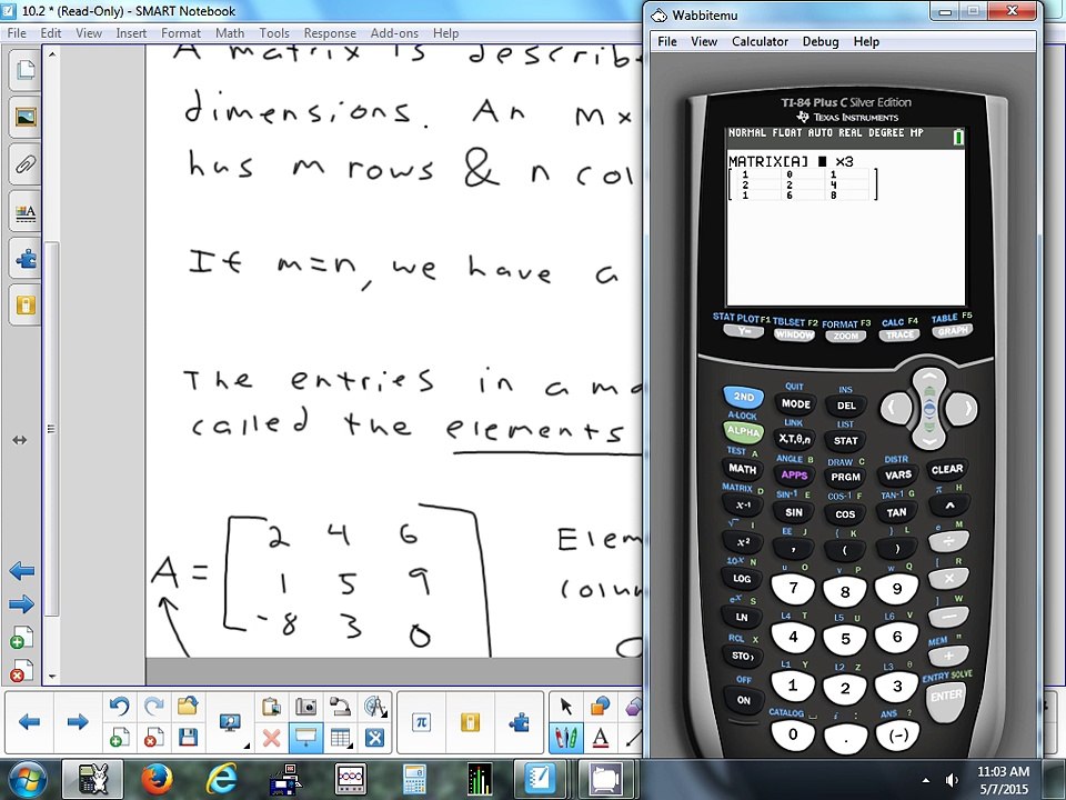 10.2 Matrices & Systems of Equations 5-7-15