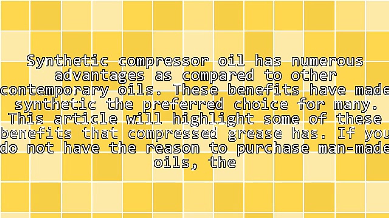 Importance Of Synthetic Compressor Oil