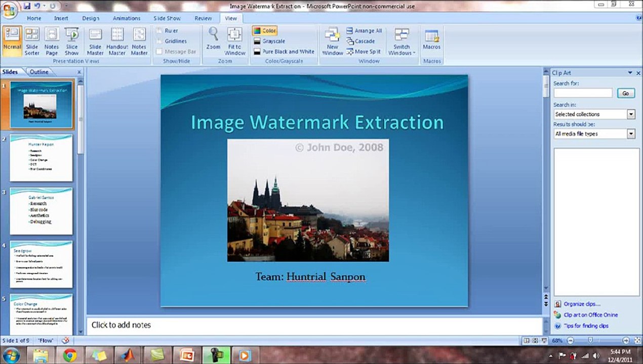 MATLAB Image Watermark Exctraction Removal