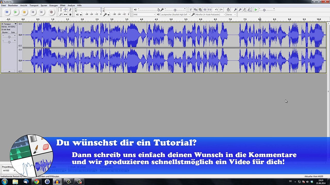 Audacity Tutorial | Geschwindigkeit ändern [Deutsch/HD]