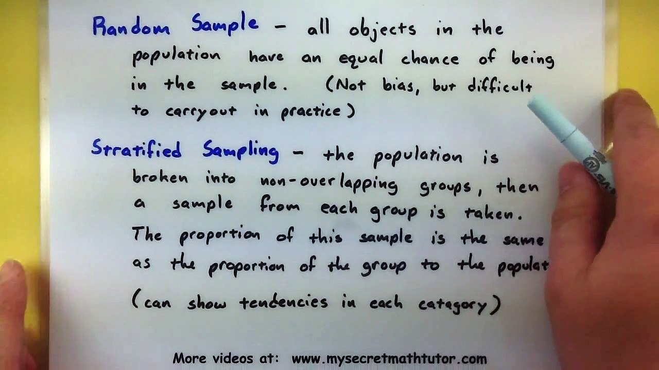 Statistics - Types of sampling