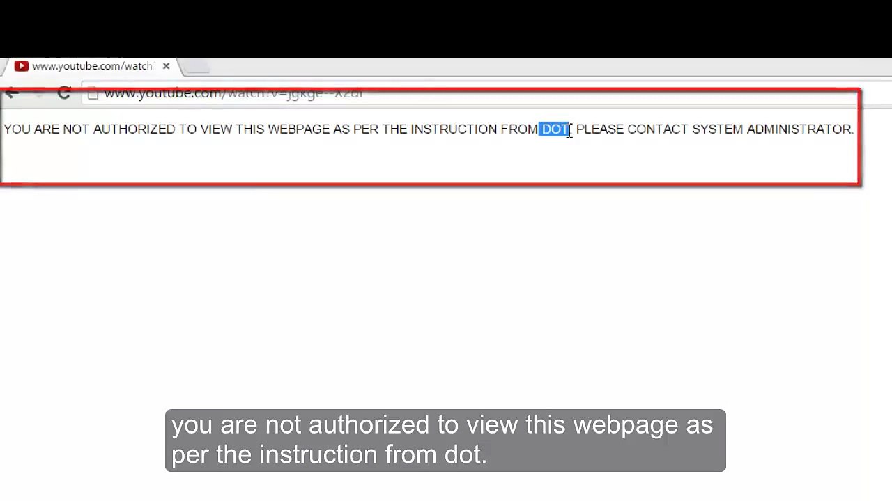 YOU ARE NOT AUTHORIZED TO VIEW THIS WEBPAGE AS PER THE INSTRUCTION FROM DOT. PLEASE CONTACT SYSTEM