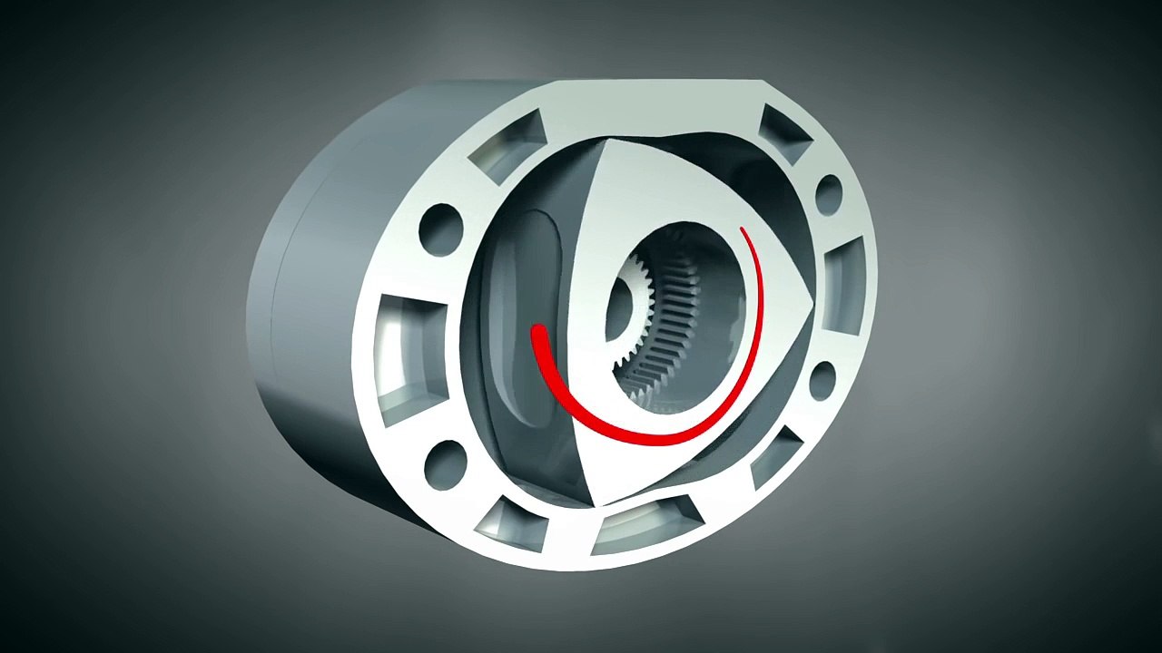 Kreiskolben-Wankelmotor - Funktion (Animation)