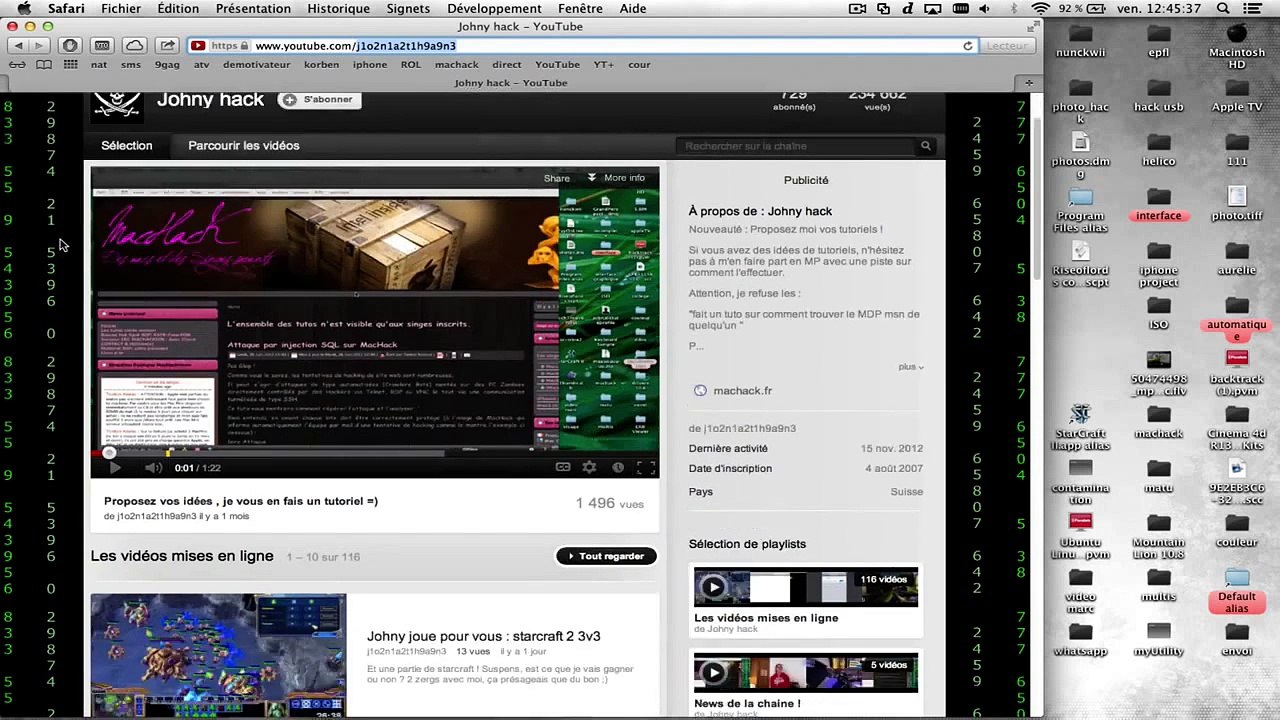 News de la chaine : chaine secondaire !