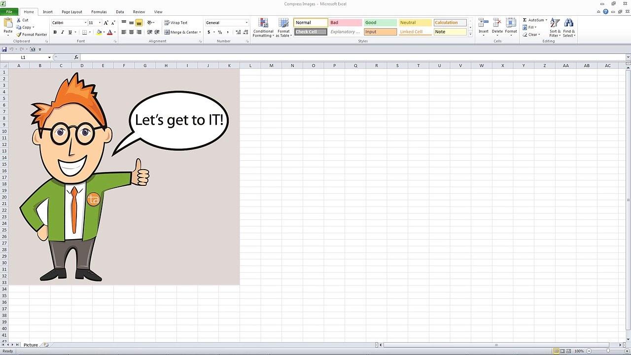 Excel Tricks - Compress Pictures in Excel