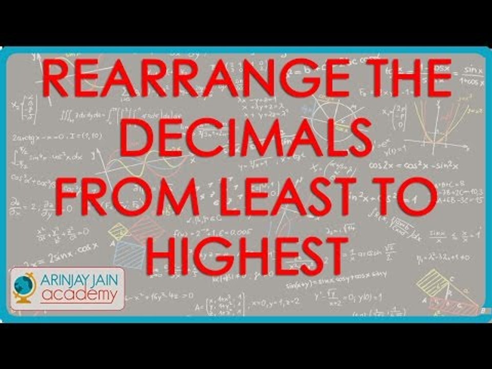 1151. US Maths for Grade 6 - Rearrange the decimals from least to highest