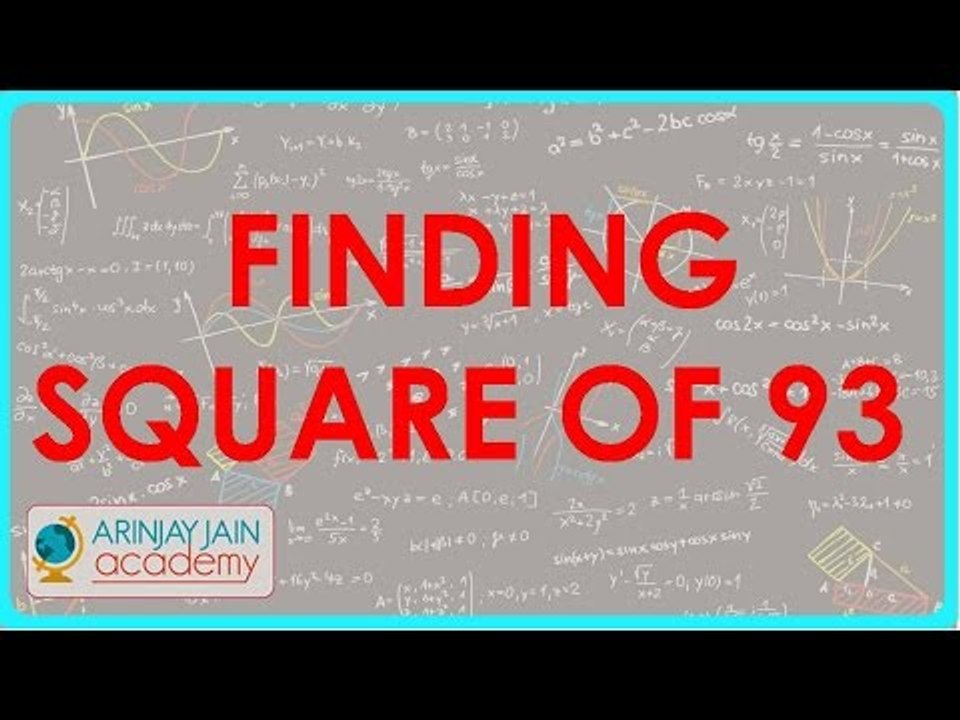 1301. Vedic Maths   Finding Square of 93