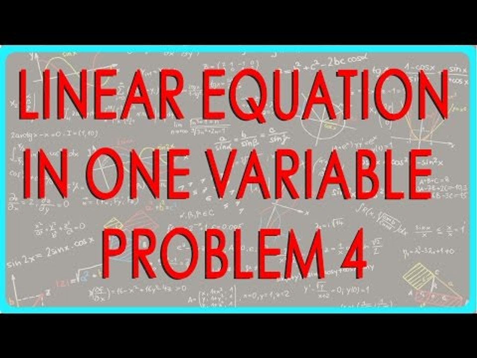 1377. CBSE Class VIII, ICSE Class VIII - Mathematics - Linear Equation in One Variable - Problem 4