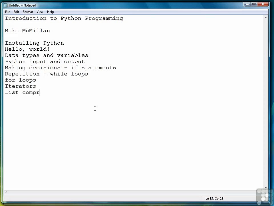 1. Introduction to Python programming