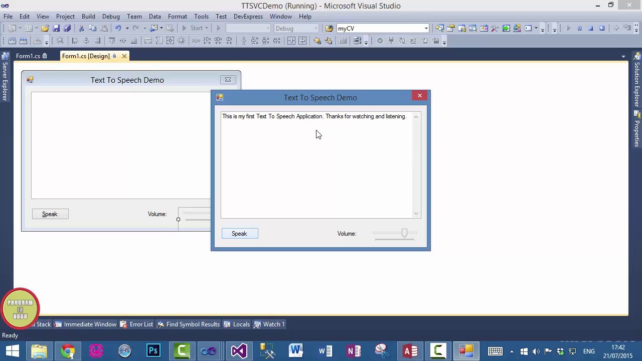 Project - (C#) Text To Speech Application In Urdu (Video 1)