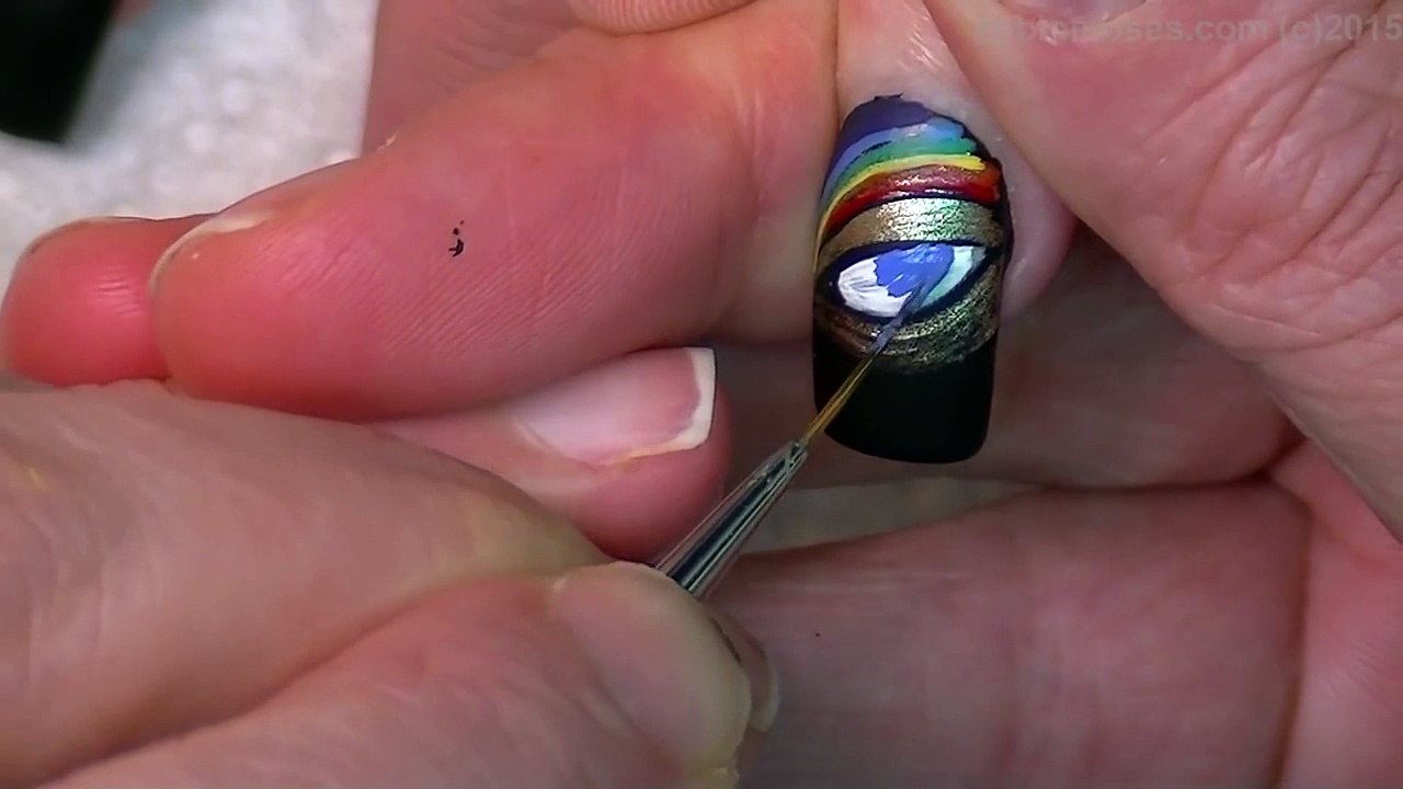 Water Drop Nail Design   Rainbow Eyes with Teardrops