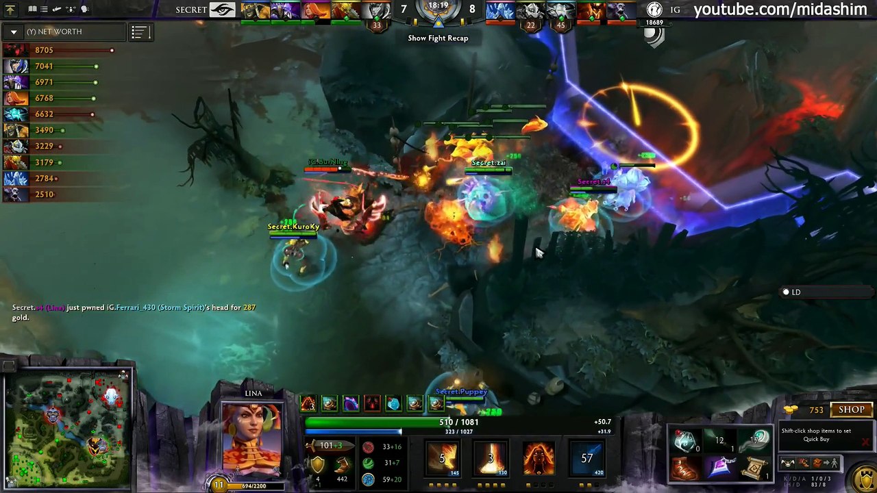 Highlights Team Secret vs Invictus Gaming Game 3- The International 2015