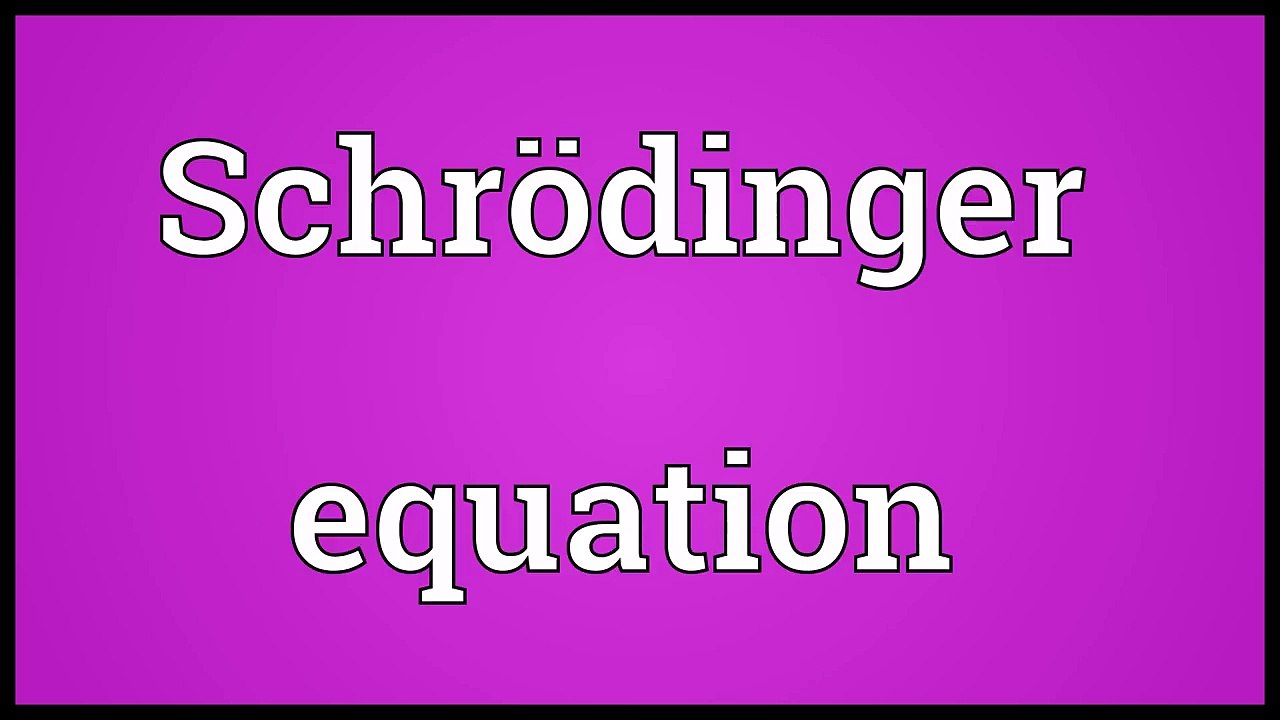 Schrödinger equation Meaning