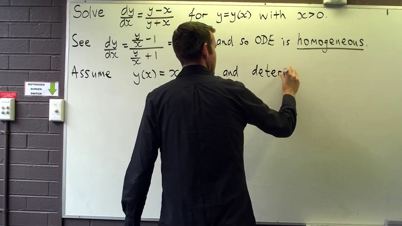 Homogeneous first order ordinary differential equation