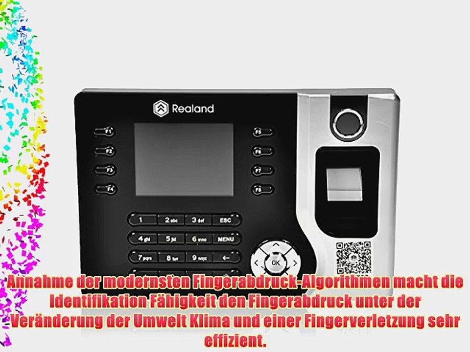 Tukzer 24 TFT Fingerprint Arbeitszeiterfassung Stempeluhr Zeiterfassungsystem ID Karte Leser