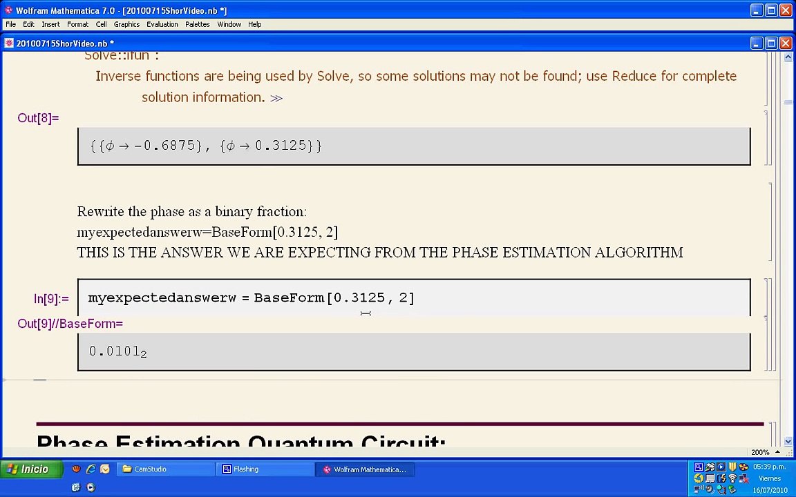 Shor's Algorithm in Mathematica