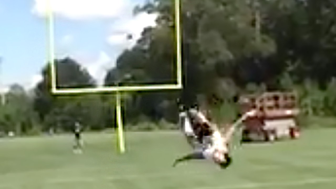 Man Performs Impressive Combination of Field Goal Kick and Backflip