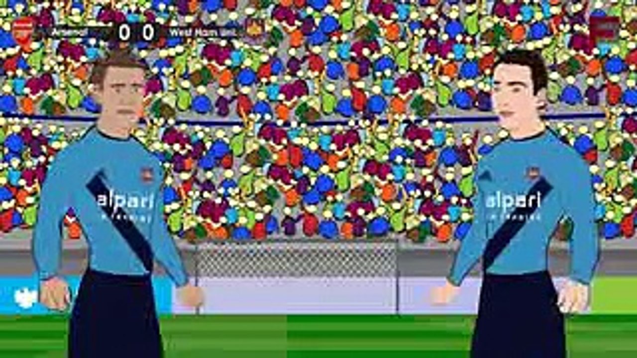 Arsenal vs West Ham 2015 3 0  ~ Funny Cartoon HD