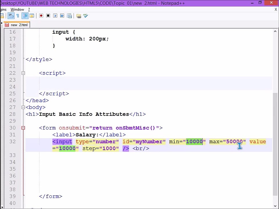 HTML5-BASIC INFROMATION HANDLING FORM (IN HINDI)