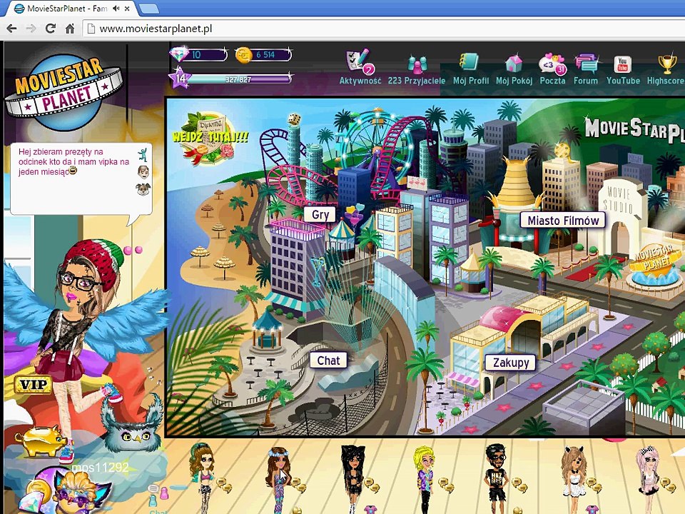 MovieStarPlanet moje konto