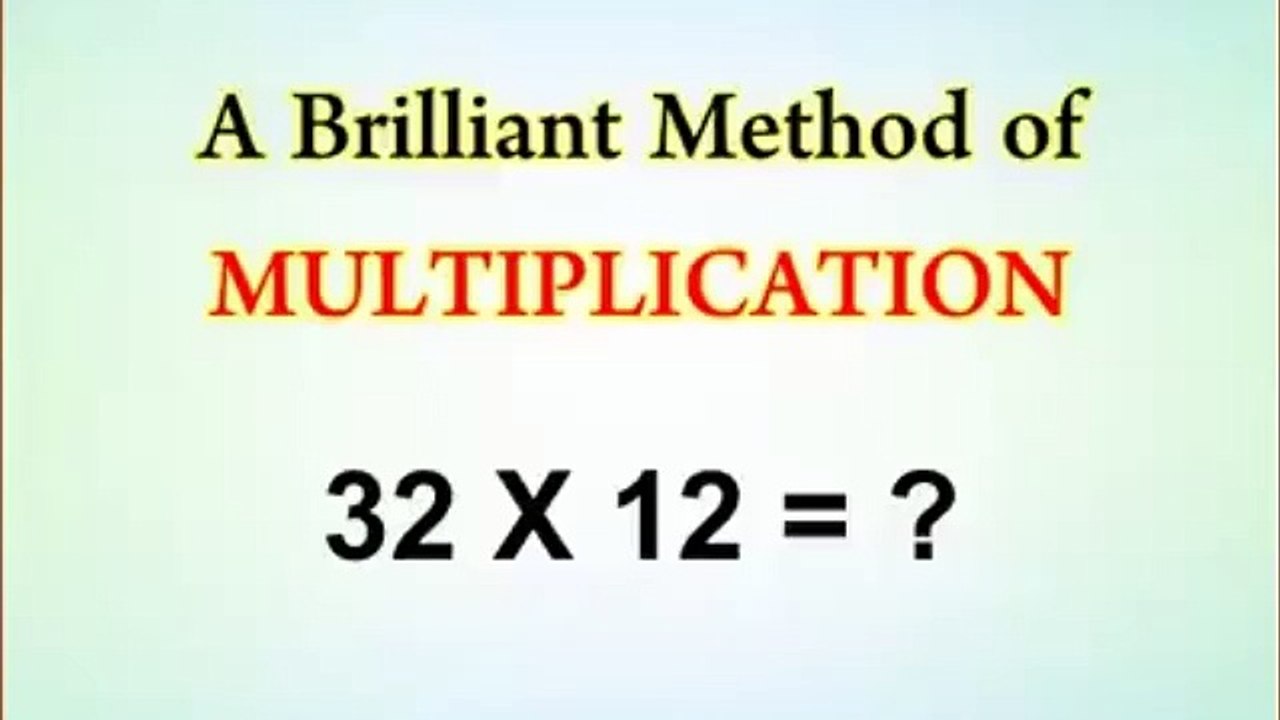 Method of Multiplication-Mathematics tricks-mathematics tips