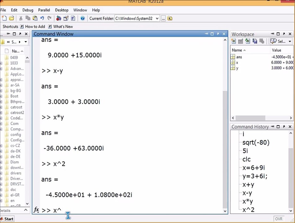 7 MATLAB COMPLEX NUMBERS FUNCTIONS (IN HINDI)