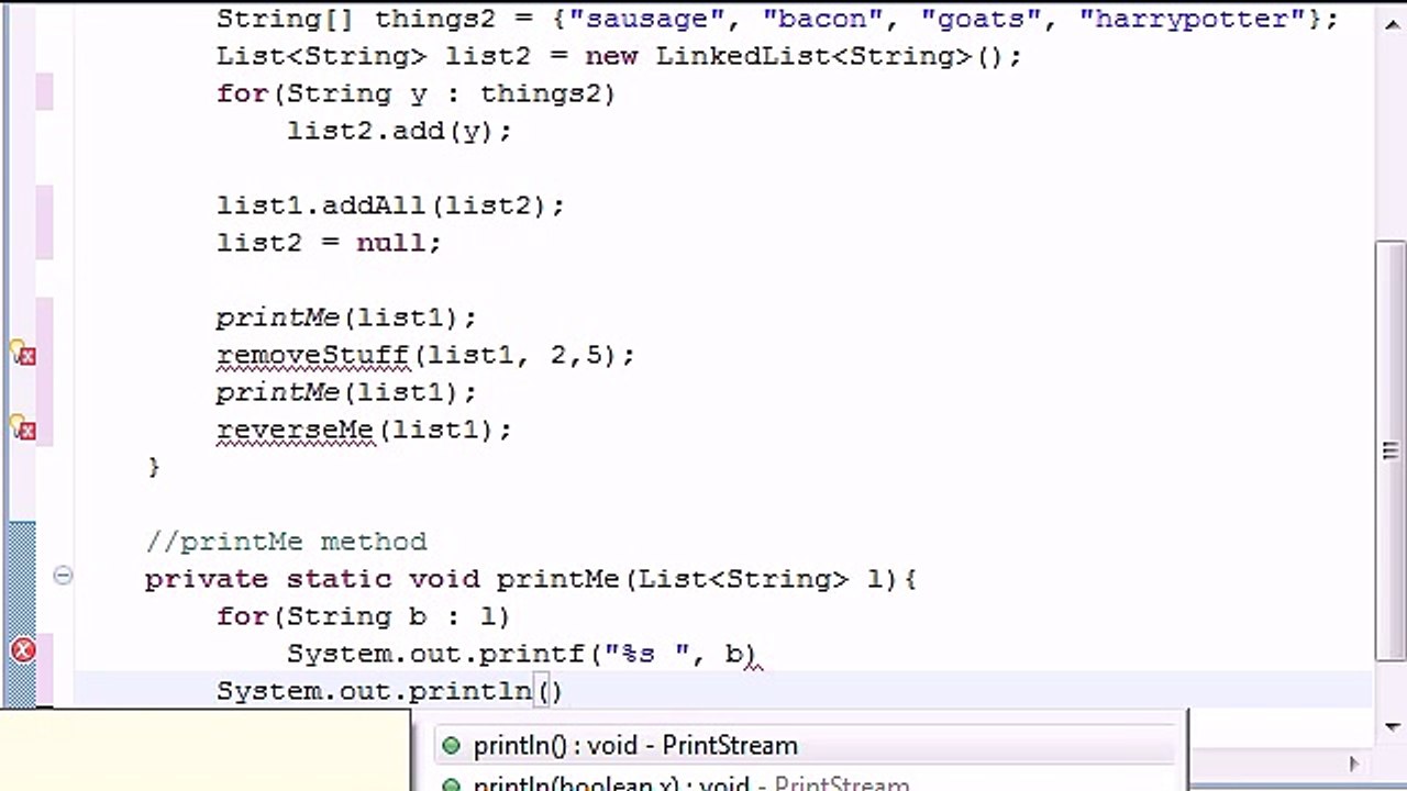 7 - LinkedList Program