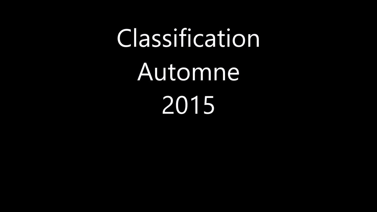 Classification automne 2015