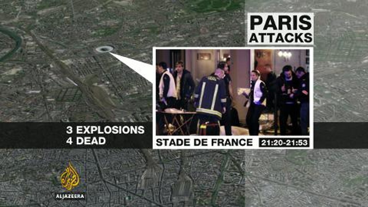When and where the attacks happened in Paris