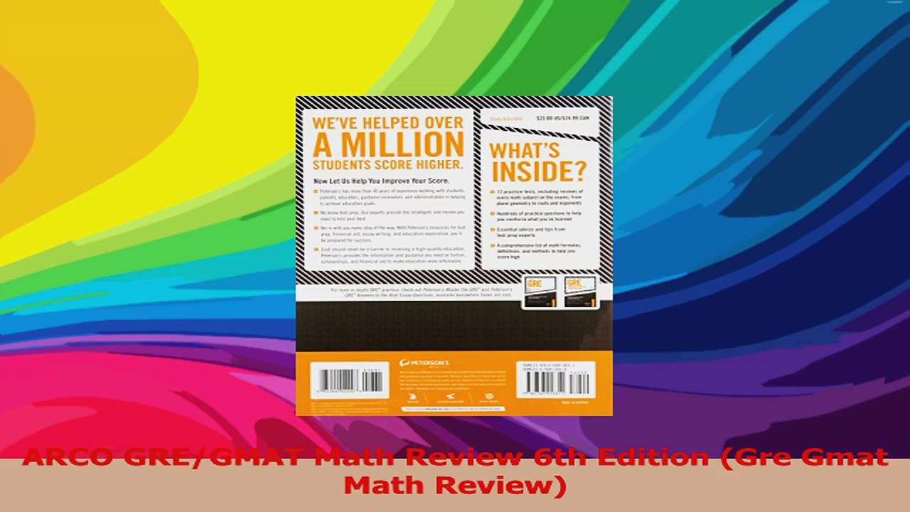ARCO GREGMAT Math Review 6th Edition Gre Gmat Math Review Download