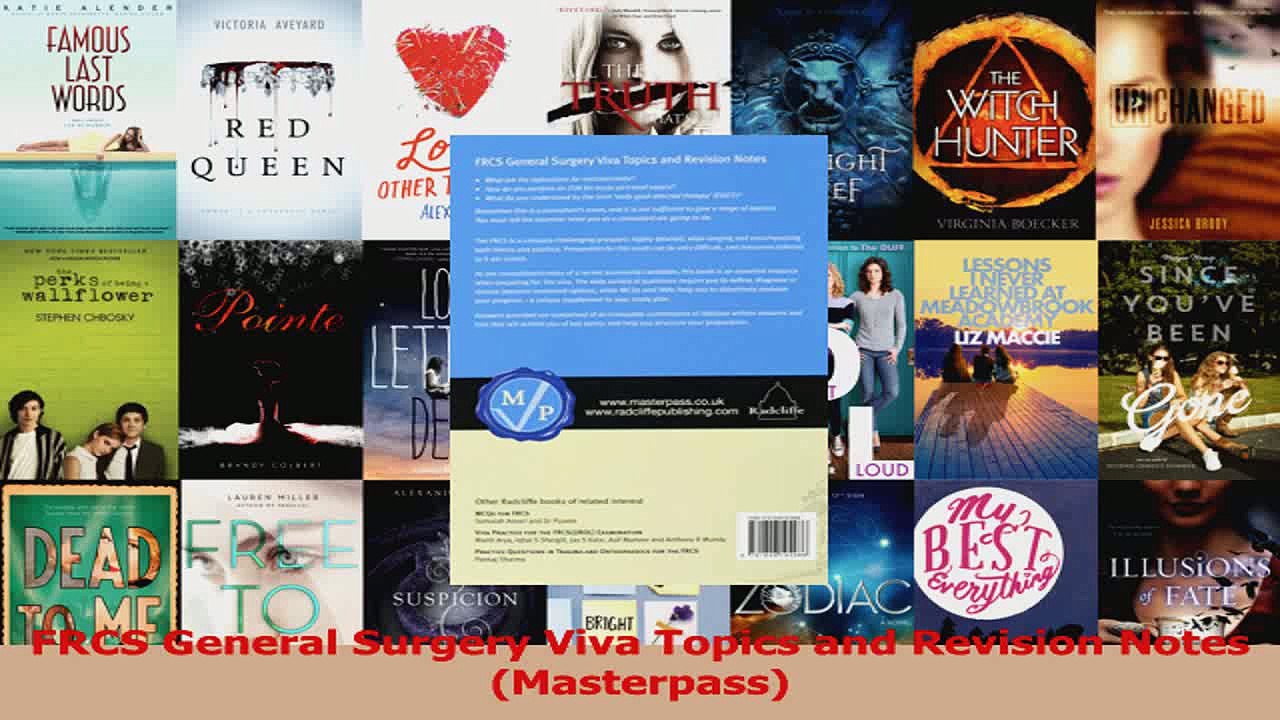 FRCS General Surgery Viva Topics and Revision Notes Masterpass Download