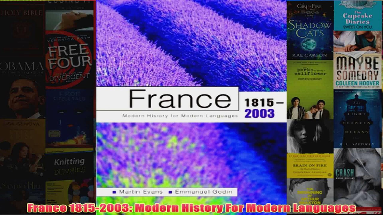 France 18152003 Modern History For Modern Languages