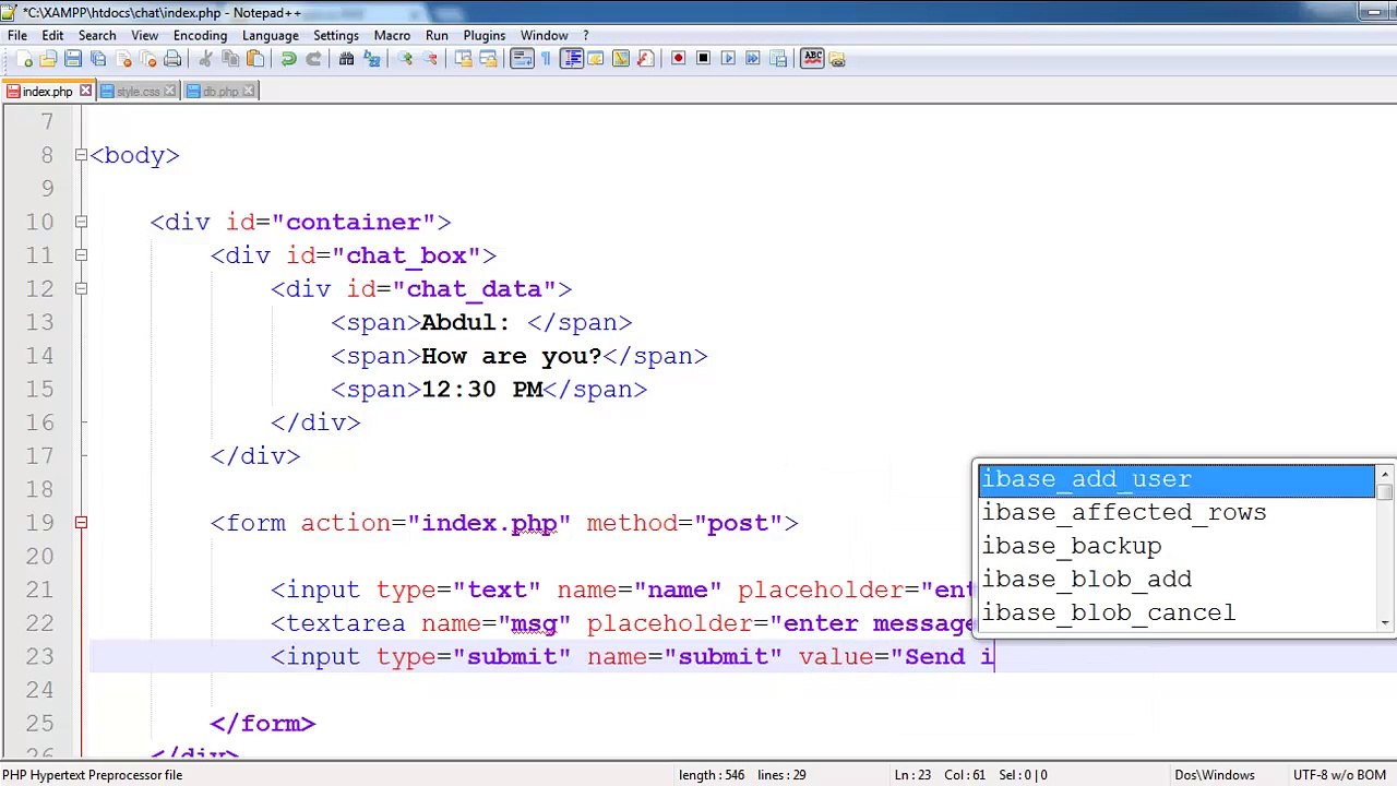 Chat System using PHP & AJAX in Urdu/Hindi 2 of 6