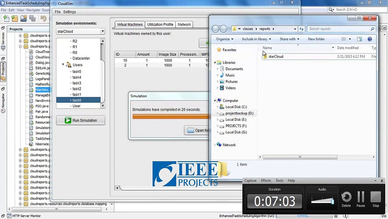 Cloudsim Projects For Students output