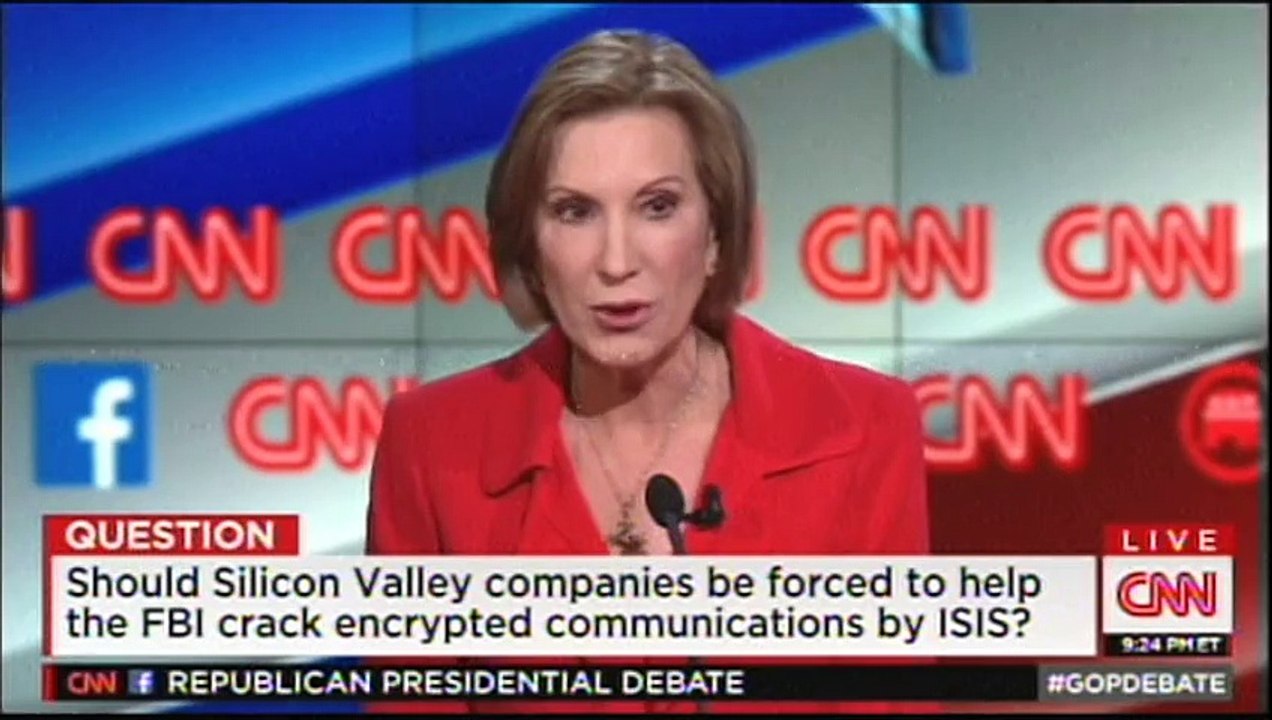 Carly Fiorina talks about encryption
