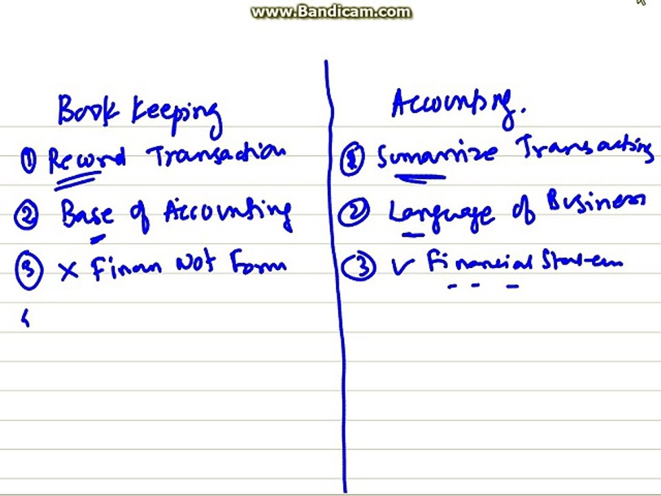 Difference of Book Keeping and Accounting 6