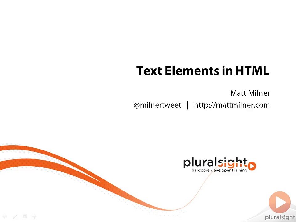 Introduction to text in html 5 (lecture)
