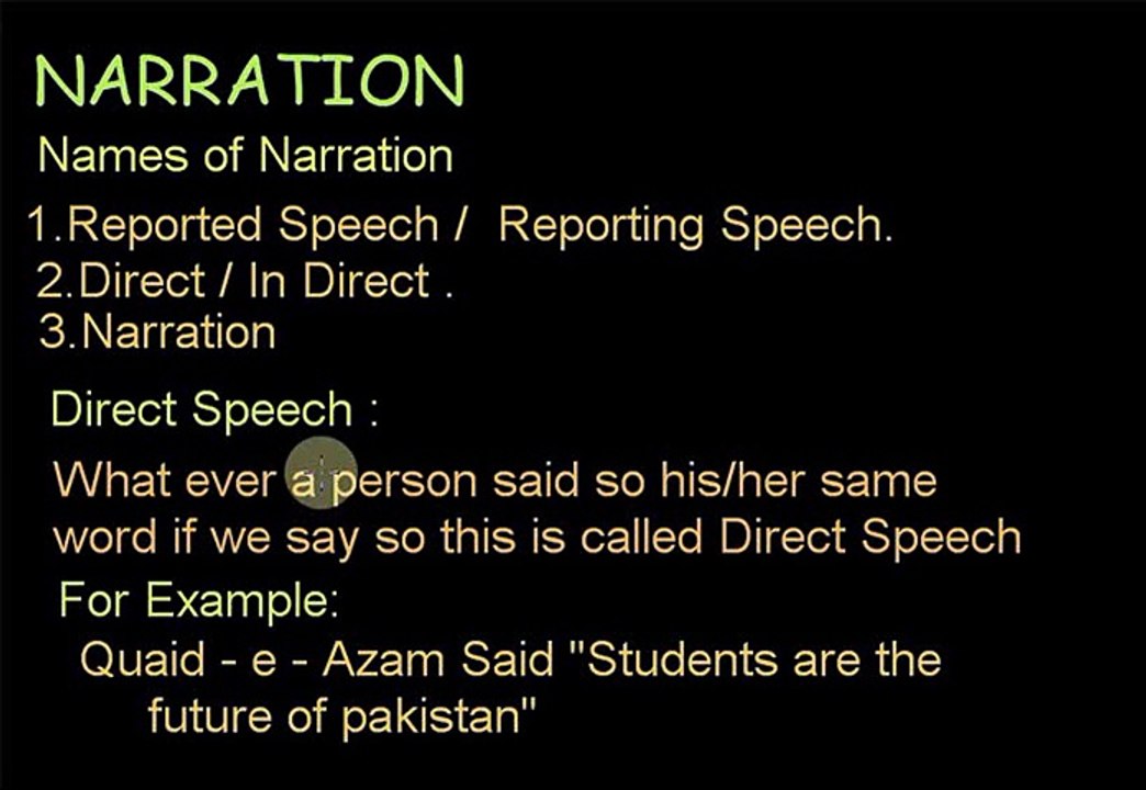 (1) Intro to Narrations