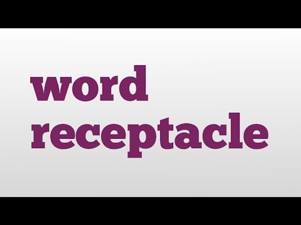 word receptacle meaning and pronunciation